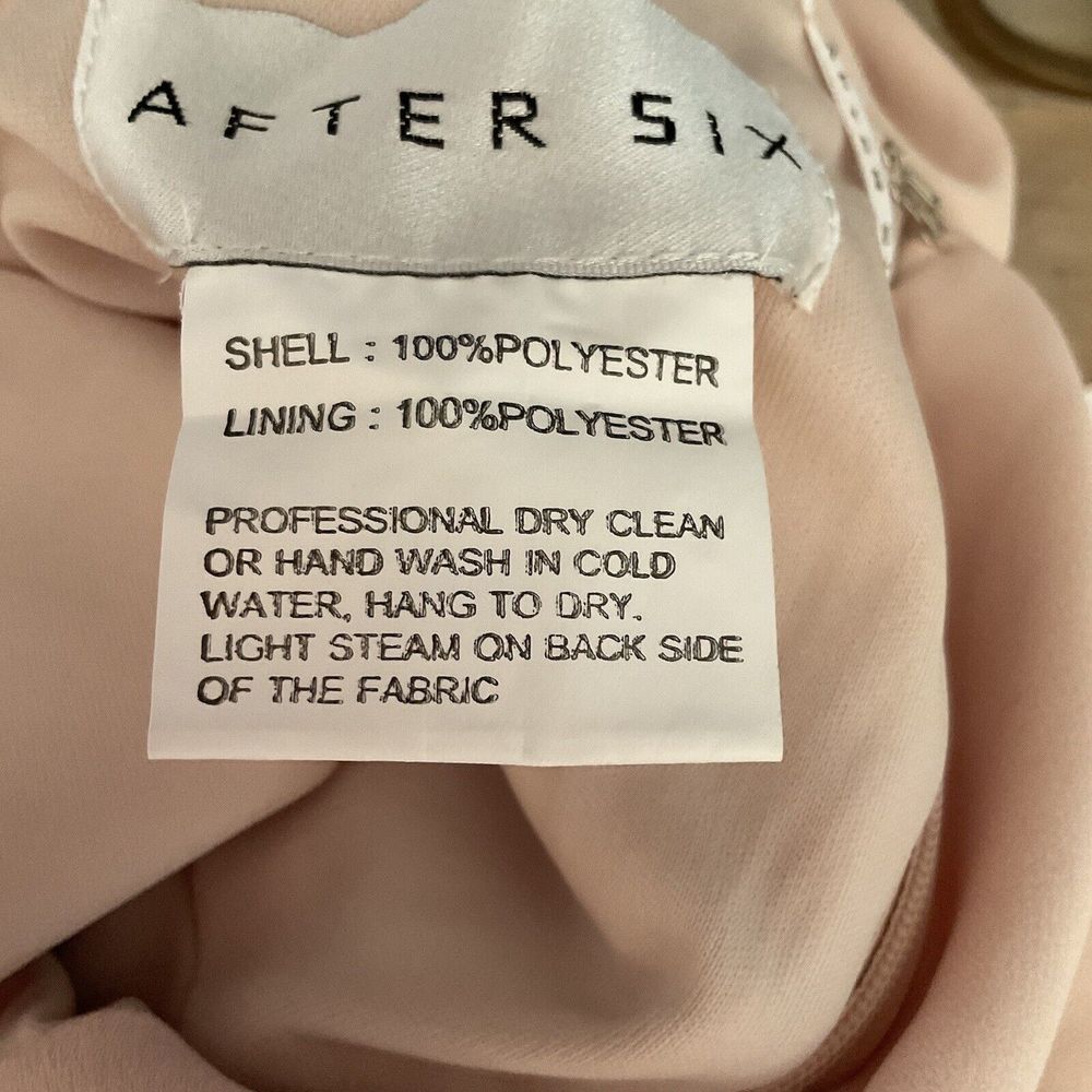 After Six Gown Maxi Dress Crepe One Shoulder Cameo Size 8 NWT - Picture 9 of 10